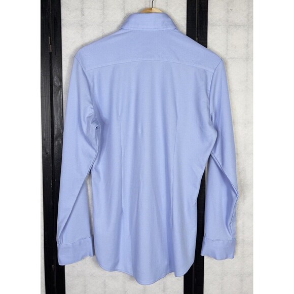 Mizzen+Main Tradition Evolved Blue Trim Fit Performance Button Up Shirt. - Picture 2 of 5